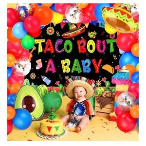 Taco Bout A Baby Backdrop Balloons‎ Fiesta Baby Shower Decorations Supplies